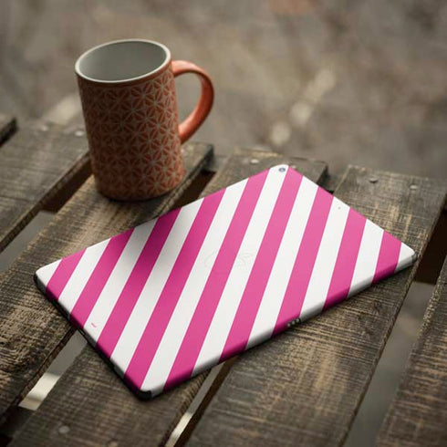 Pink and White Geometric Stripes iPad Skins